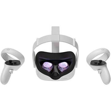 Oculus Quest 2 Advanced All-in-One Virtual Reality Gmaing VR Headset 128GB Set, White (Renewed)