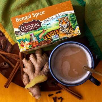 Celestial Seasonings Bengal Spice Herbal Tea, Caffeine Free, 20 Tea Bags Box, (Pack of 6)