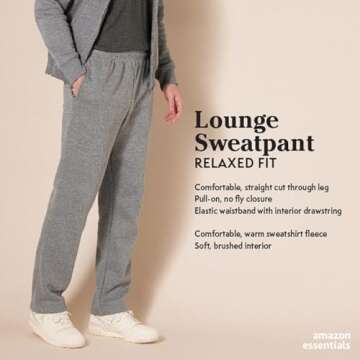 Amazon Essentials Men's Fleece Sweatpant in Charcoal Heather - Big & Tall Available