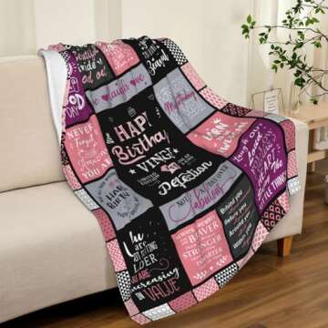 Birthday Gifts for Women, Gifts for Women Birthday Unique, Birthday Gifts for Her, Women Birthday Gift Ideas Throw Blankets 60" x 50", Happy Birthday Gifts for Female/Friend/Sister/Bestie/Mom/Grandma