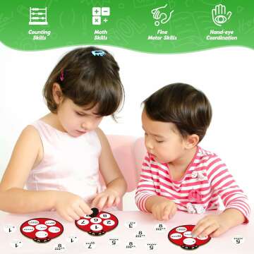 Number Games for Kids Toddlers,Ten Frame Set,Math Games,Math Manipulative,Addition & Subtraction Flash Cards,Ladybug Counting Toys,Matching Board Games,Preschool Classroom Must Haves