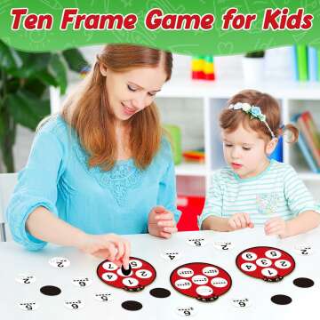 Number Games for Kids Toddlers,Ten Frame Set,Math Games,Math Manipulative,Addition & Subtraction Flash Cards,Ladybug Counting Toys,Matching Board Games,Preschool Classroom Must Haves