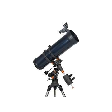 Celestron - AstroMaster 130EQ Newtonian Telescope - Reflector Telescope for Beginners - Fully-Coated Glass Optics - Adjustable-Height Tripod - Bonus Astronomy Software Package