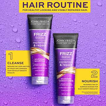 John Frieda Anti Frizz Shampoo With Argan and Coconut Oil for Damage, free from Paraben, Phthalate and Cruelty , Vegan Friendly 8.45 Oz Bottle