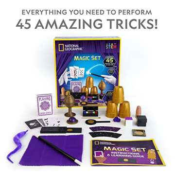 Blue Marble National Geographic Kids Magic Set - 45 Magic Tricks for Kids to Perform with Step-by-Step Video Instructions for Each Trick Provided by a Professional Magician, Toys for Boys and Girls