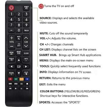 Universal Remote Control for Samsung TV Remote, Replacement for All Samsung LCD LED HDTV 3D Smart TVs