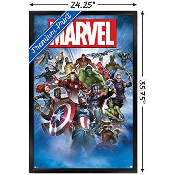 Trends International Marvel Comics - Group Shot Wall Poster, 22.375" x 34", Black Framed Version