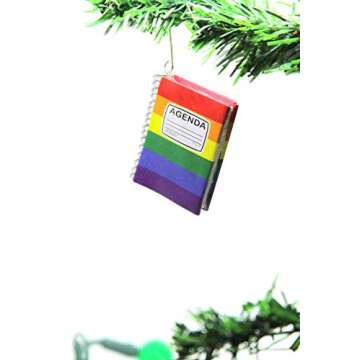 Gay Ornament | LGBTQ Christmas Ornament, Pride Queer Rainbow Lesbian Gift for Couples, Funny 'Gay Agenda'