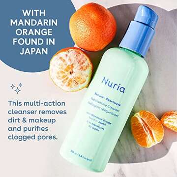 Nuria - Rescue Rebalancing Daily Facial Cleanser, Face Cleanser for Oily Skin, Troubled Skin Face Wash with Mandarin Orange, 200mL/6.8 fl oz