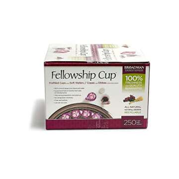 Broadman Church Supplies Pre-filled Communion Fellowship Cup, Juice and Wafer Set, 250 Count