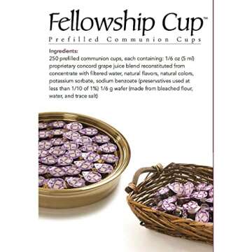 Broadman Church Supplies Pre-filled Communion Fellowship Cup, Juice and Wafer Set, 250 Count