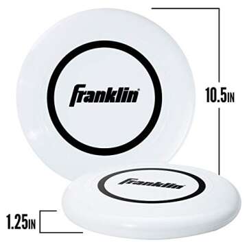 Franklin Sports Flying Disc - Sport Disc for Beach, Backyard, Lawn, Park, Camping and More - 140 Gram Disc - Perfect for Dogs - Great for All Ages, White