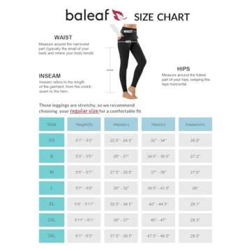 BALEAF Women's Fleece Lined Leggings Thermal Warm Winter Tights High Waisted Thick Yoga Pants Cold Weather with Pockets Black M