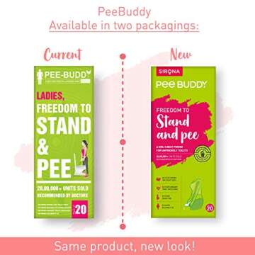 PEE BUDDY 20 Funnels Portable Female Urination Device | Disposable Female Urinal Funnel | Travel, Camping & Hiking and Outdoor Activities | Foldable and Compact Stand and Pee Funnel for Women