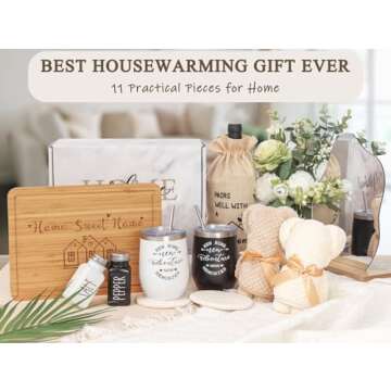 House Warming Gifts New Home ( 11 Piece Set ), Unique Housewarming Gift Baskets for Couples, Clients, Women, New Home Gift for Home, Closing Gifts for Home Buyers, First Home Gift Ideas, New Apartment