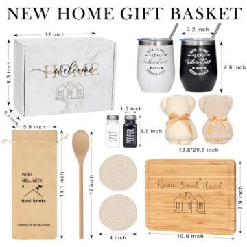 House Warming Gifts New Home ( 11 Piece Set ), Unique Housewarming Gift Baskets for Couples, Clients, Women, New Home Gift for Home, Closing Gifts for Home Buyers, First Home Gift Ideas, New Apartment