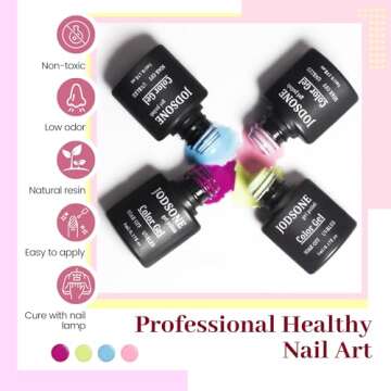 JODSONE 23 PCS Gel Polish Kit Colorful Fashion Classic Nail Gel Set 3 Bottles of Base Coat Matte and Glossy Top Coat