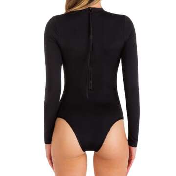 Hurley Women's Standard OAO Long Sleeve Retro Surf Suit, Black, M