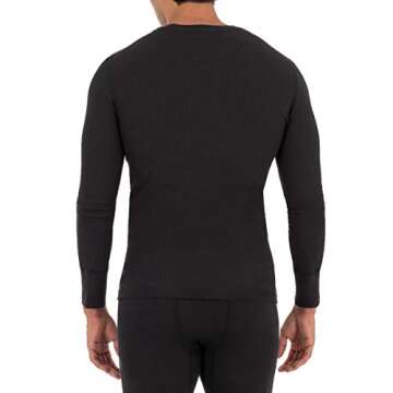 Fruit of the Loom Men's Eco-Friendly Thermal Crew Top, Black