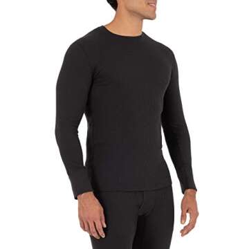 Eco-Friendly Fruit of the Loom Thermal Crew Top in Black