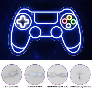 LED Gamepad Neon Sign - Perfect for Gamers Decor