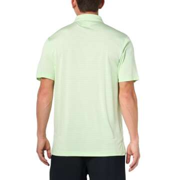 PGA TOUR Men's Feeder Stripe Short Sleeve Golf Polo Shirt, Patina Green