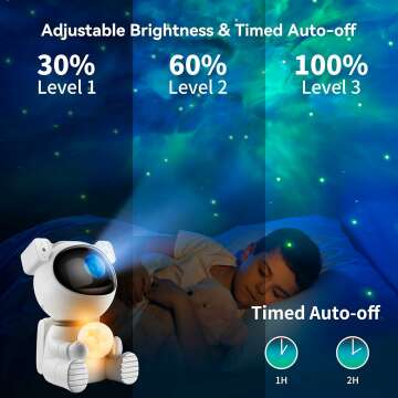 Astronaut Galaxy Projector Light, 2 in 1 Star Projector Light with Moon Lamp, Galaxy Night Light with 360° Adjustable & Remote Control, Gifts for Kids/Adults, Decor for Bedroom/Home/Party