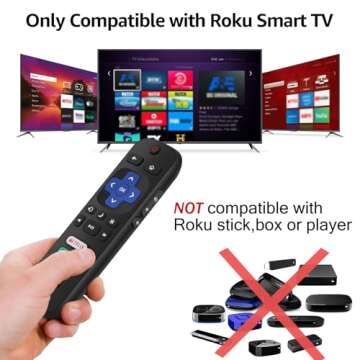 2 Pack Replacement Remote Controls Compatible with Roku Smart TV, Infrared Remotes for TCL/Hisense/Sharp/Philips/Onn/Element/Insignia Roku TV (Not Compatible with Roku Stick, Box or Speaker)