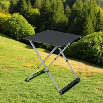 GCI Outdoor Compact Camp Table 25 | Portable Folding Table for 4 People, Perfect for Camping Trips, Tailgating & Picnics — Black