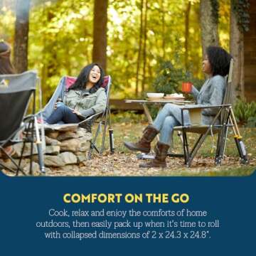 GCI Outdoor Compact Camp Table 25 | Portable Folding Table for 4 People, Perfect for Camping Trips, Tailgating & Picnics — Black