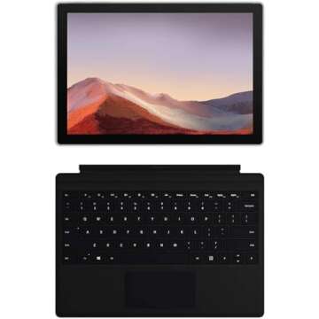 Microsoft Surface Pro 7+ Tablet 12.3 Inch PixelSense Touchscreen Display with Keyboard, Intel Core i5-1135G7 CPU, 8GB RAM, 256GB SSD, Wi-Fi + Bluetooth, Windows 10 (Renewed)