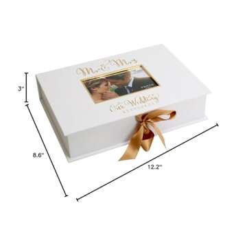 Oaktree Gifts Golden Foil Wedding A4 Keepsake Box