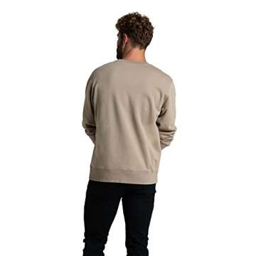 Fruit of the Loom Men's Eversoft Fleece Crewneck Sweatshirts, Moisture Wicking & Breathable, Sizes S-4X, Garment Dyed Khaki, Large