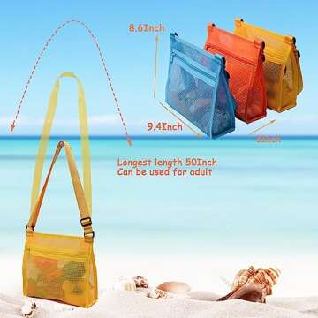 MUYIZI Mesh Bag for Beach Shells - Lightweight & Durable