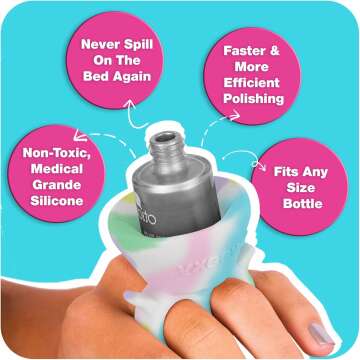 tweexy Wearable Nail Polish Holder Ring, Fingernail Polishing Tool, Manicure and Pedicure Accessories (Unicorn)