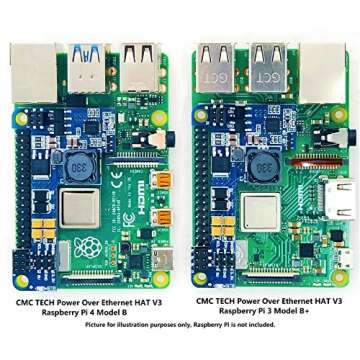 CMC TECH 5.2V@3.5A 17.5Watt Power Over Ethernet (POE) HAT for Raspberry Pi 4 Model B and Pi 3 Model B+ IEEE 802.3af or 802.3at PoE Network Standard Compliant (Non-Isolated)