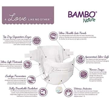 Bambo Nature Hypoallergenic Baby Diapers, Eco-Labelled Sustainable Diapers, Enhanced Leakage Protection, Totally Chlorine-free, Skin Friendly, and Super Absorbent - Size 4 (27 Count)