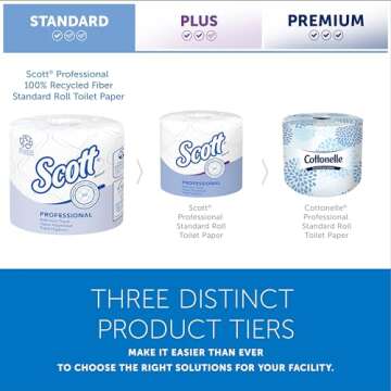 Scott® Professional 100% Recycled Fiber Standard Roll Bulk Toilet Paper (13217), 2-Ply, Elevated Design, White, Individually wrapped rolls (473 Sheets/Roll, 80 Rolls/Case, 37,840 Sheets/Case)