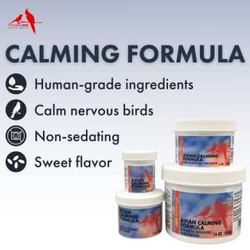 Morning Bird Avian Calming Formula, Non-Sedating Anxiety & Stress Relief Powder for Nervous Birds or Unwanted Behaviors (3 oz)