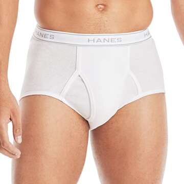 Hanes Men's Moisture-Wicking Cotton Briefs - 6 Pack in White & Black