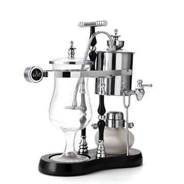 Diguo Belgian/Belgium Balance Siphon/Syphon Coffee Maker. Elegant Double Ridged Fulcrum with Tee handle