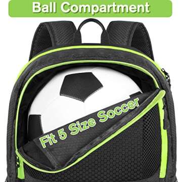 YOREPEK Soccer Backpack, Lightweight Soccer Bag, Water resistant Sport Equipment Bags Fit Basketball to Match Training