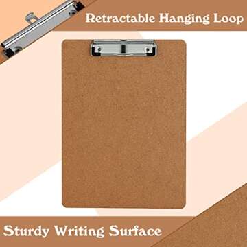 Clipboards, PANDRI 36 Pack Hardboard Office Clipboards, Low Profile Clip, Standard A4 Letter Size, Classroom Supplies, ECO Friendly