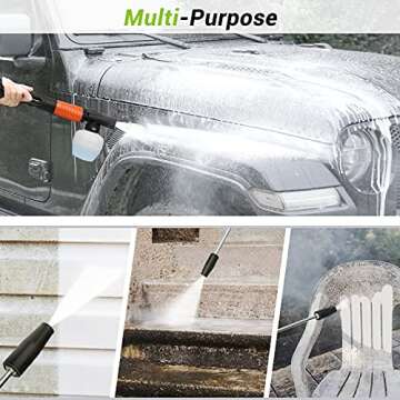 Pressure Washer Rock&Rocker 2150 PSI Electric Power Washer Cleaner, 1.6 GPM Portable Car Washer with Adjustable Spray Nozzle, Foam Cannon, IPX5 for Home/Car/Driveway/Patio Furniture