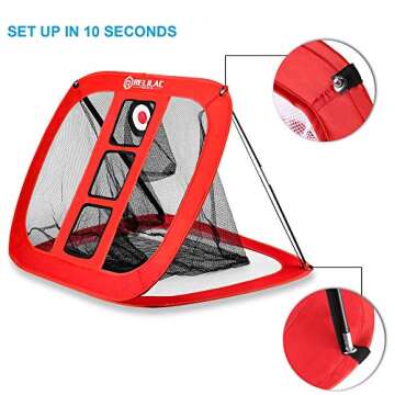 RELILAC Pop Up Golf Chipping Net - Indoor/Outdoor Golfing Target Accessories for Backyard Accuracy and Swing Practice - Great Gifts for Men, Dad, Husband, Women, Kid, Golfers