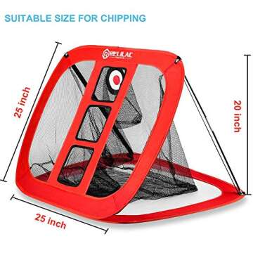 RELILAC Pop Up Golf Chipping Net - Indoor/Outdoor Golfing Target Accessories for Backyard Accuracy and Swing Practice - Great Gifts for Men, Dad, Husband, Women, Kid, Golfers