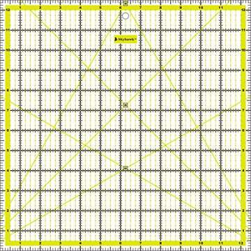 Skyhawk Acrylic Quilting Rulers Combo Pack of 4 Quilters Rulers & 14 Non-Slip Rings - (12.5" X 12.5", 9.5" X 9.5", 6" X 6", 4.5" X 4.5") - Clear and Accurate Markings