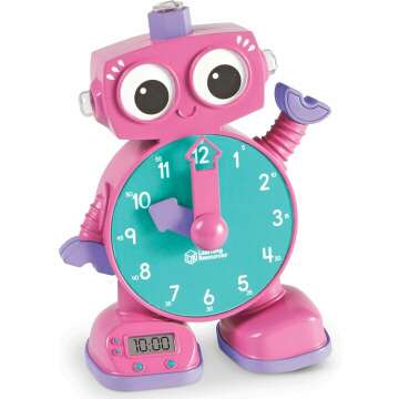Learning Resources Tock The Learning Clock, Educational Talking Clock, Ages 3+, Pink