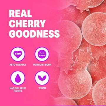 Shameless Snacks - Healthy Low Calorie Snacks, Low Carb Keto Gummies (Gluten Free Candy) - 6 Pack Sour Cherry Bomb