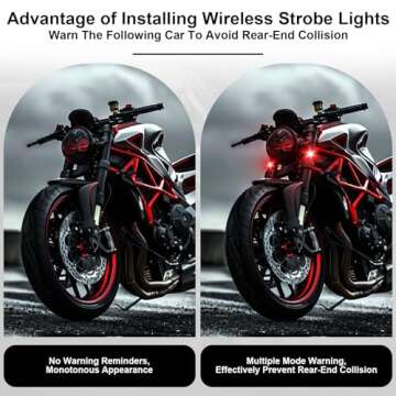 4PCS Wireless LED Strobe Lights with Remote Control, 8 Colors USB Rechargeable Anti-Collision Warning Light, High Brightness Wireless LED Lights for Car Drone Truck Motorcycle Aircraft Bike